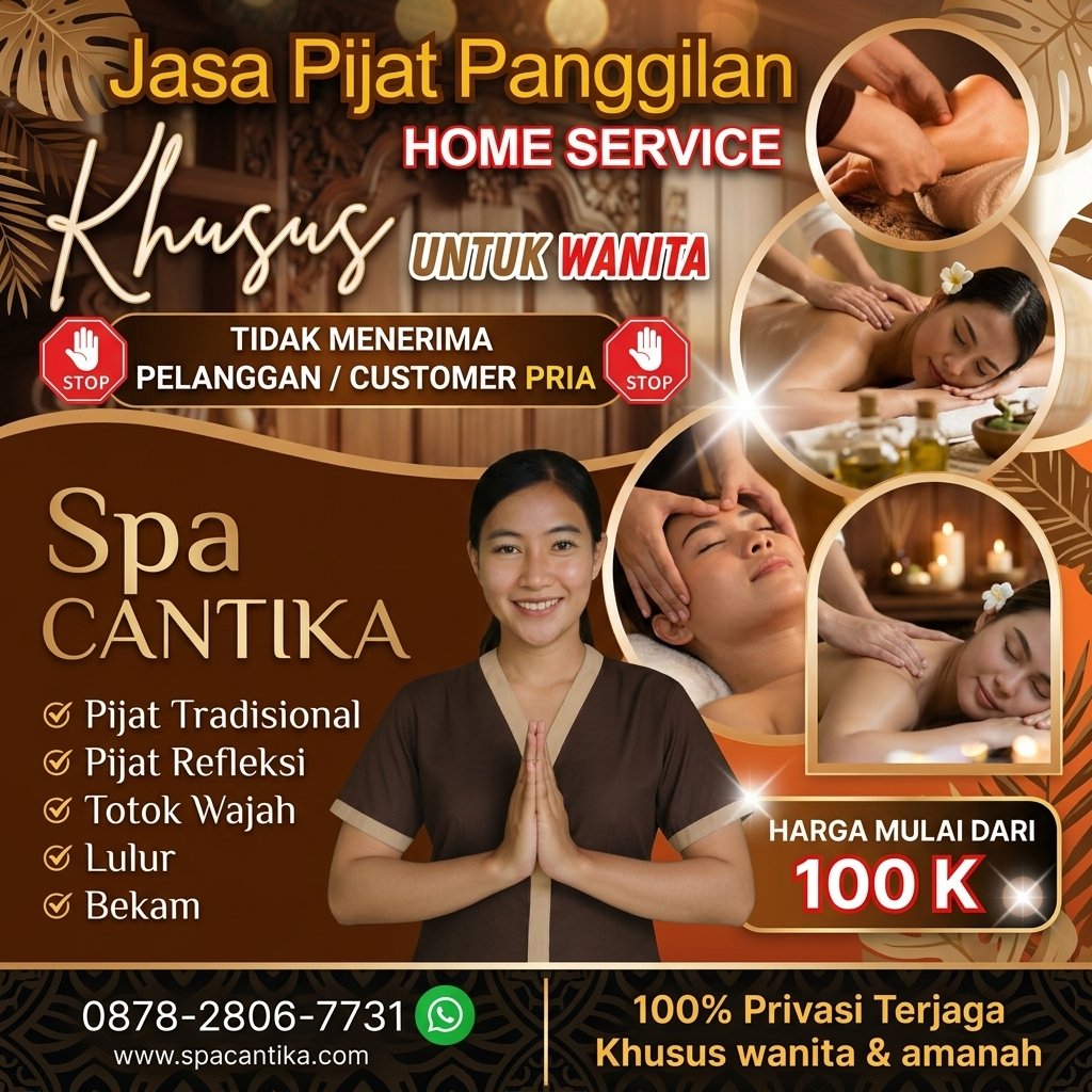 Suasana spa relaksasi profesional terapis wanita Spa Cantika